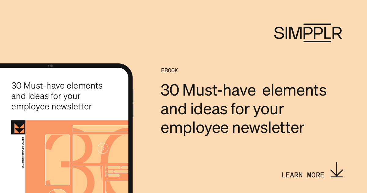 Employee newsletter - link to ebook download on 30 must-have elements for your employee newsletter