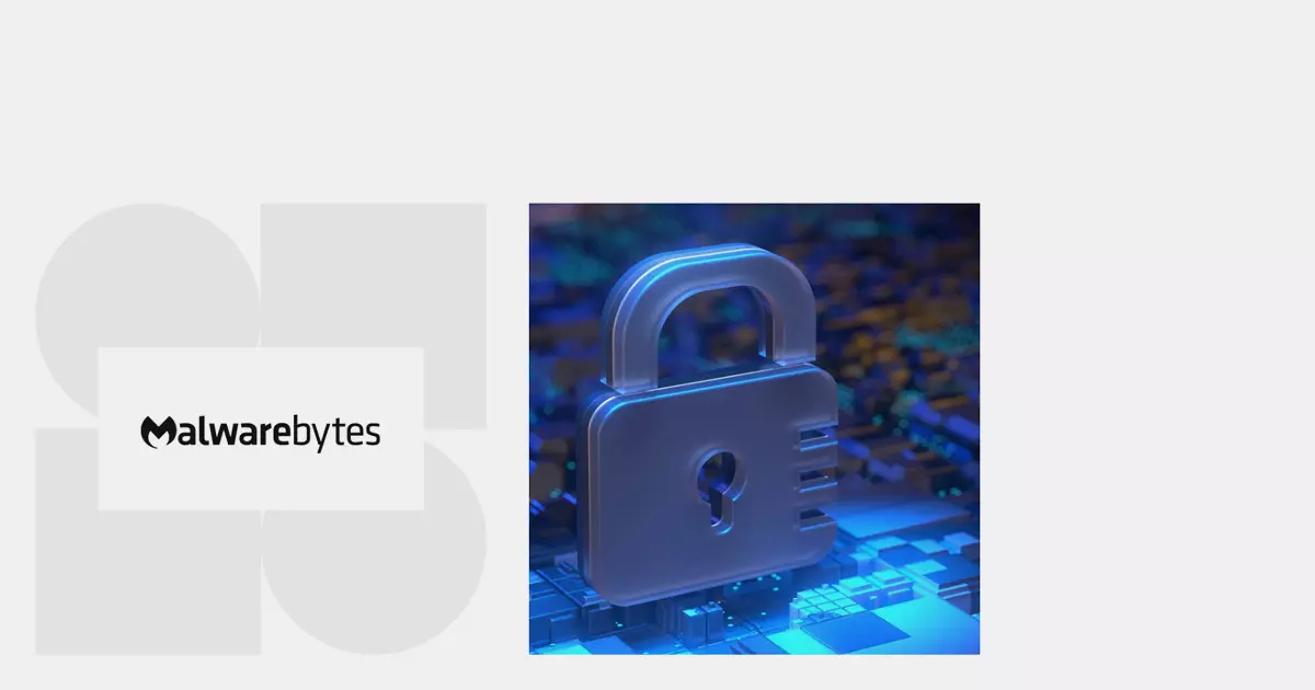 Intranet employee engagement - Malwarebytes logo next to a photograph of a lock