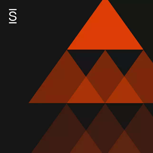 Social intranet - black background with triangles in various shades of orange