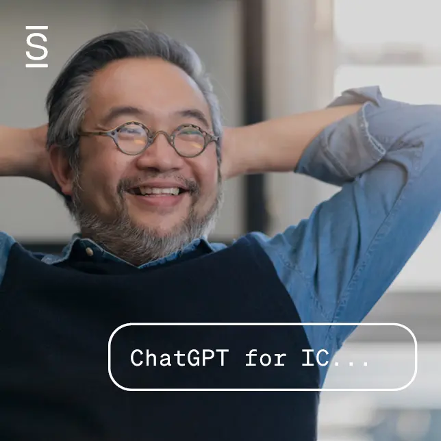 ChaptGPT for internal communications - man with glasses leaning back in chair and smiling