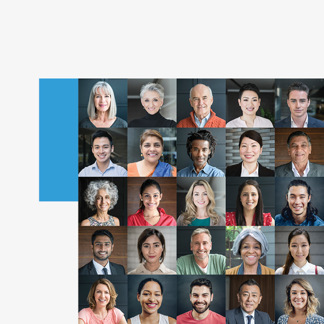 Diversity in the workplace - headshots of a diverse collection of employees