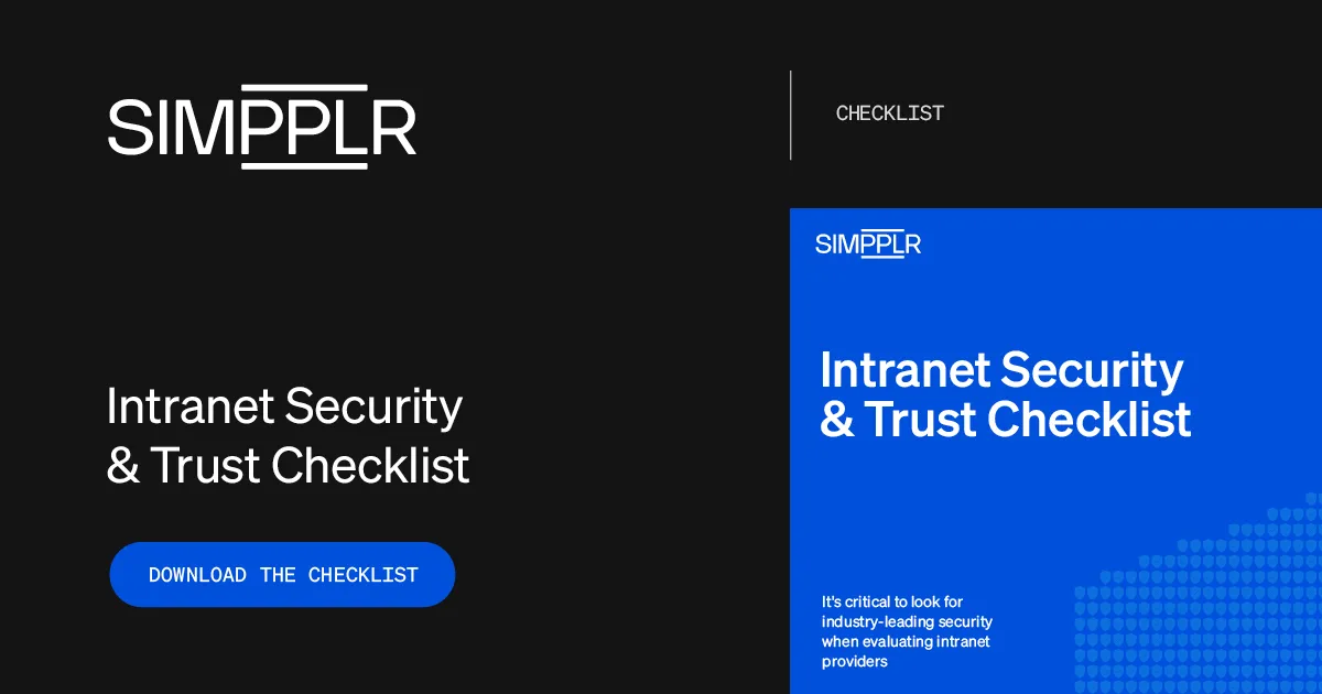 Intranet security - link to Simpplr Intranet Security & Trust Checklist