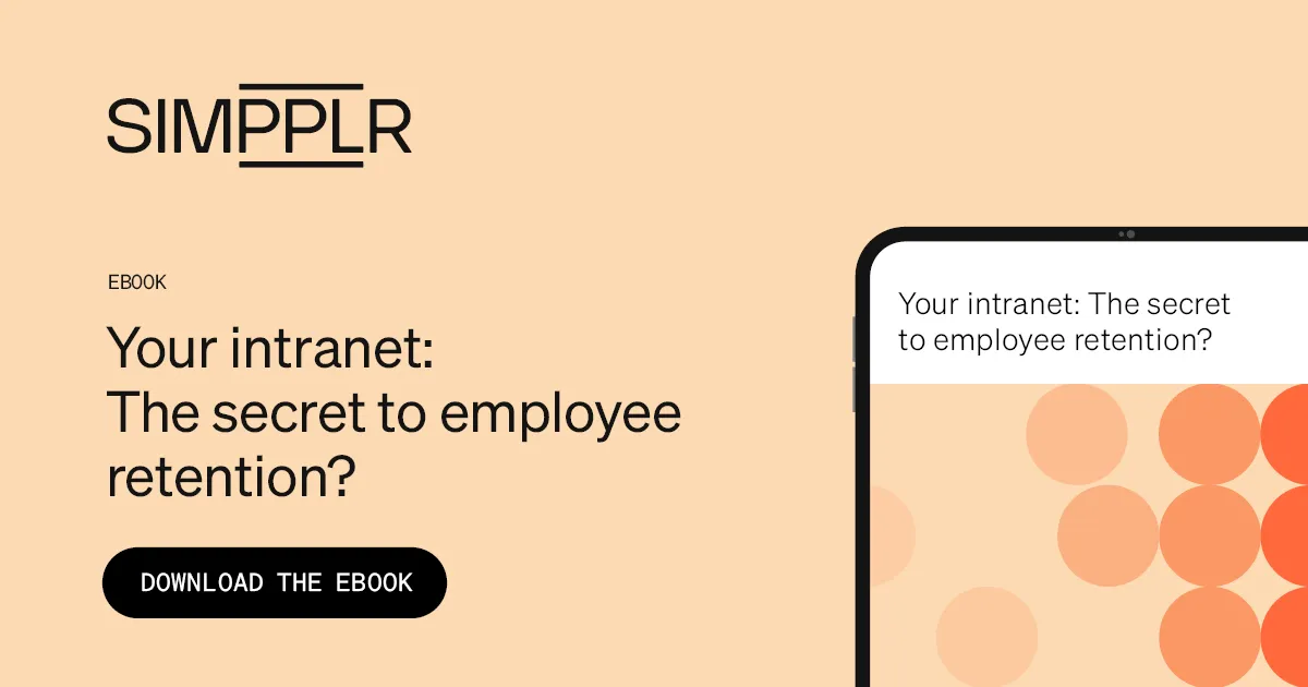 Employee development plan - link to Simpplr eBook on how intranets can help employee retention