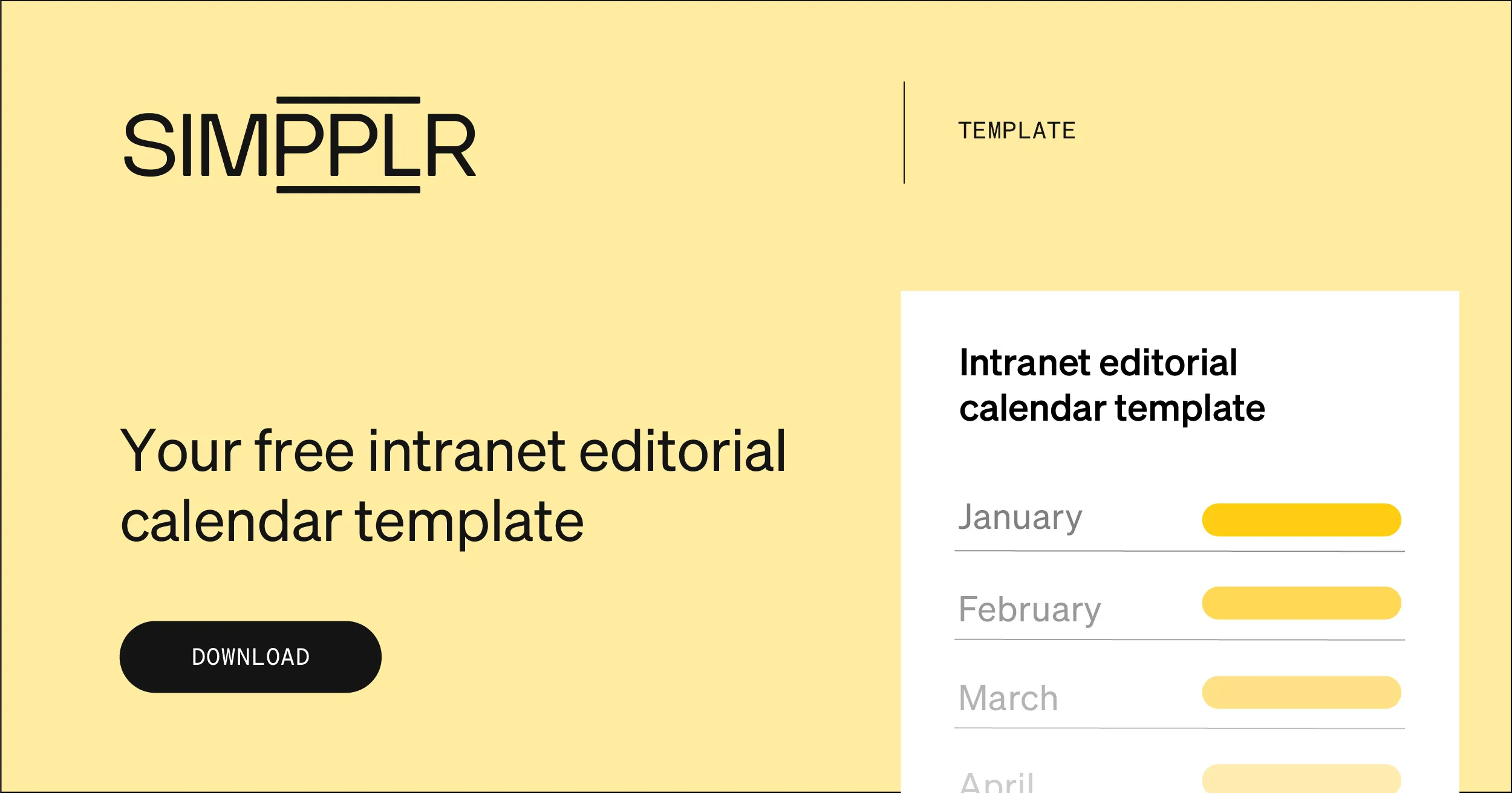 Intranet editorial calendar - Simpplr free editorial calendar template